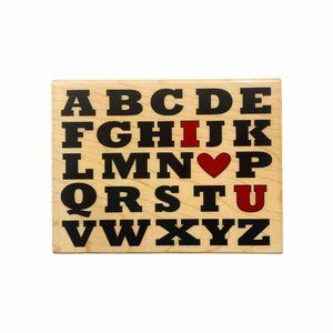 NEW Rubber Stamp ABC I Love You